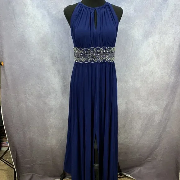 r&m richards sleeveless beaded v-neck dress and jacket White Shawl Lapel 3-Piece Prom Suit with Golden Beading main image 1